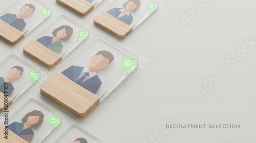 Recruitment Selection and HR Management Platform Concept with 3D Isometric Candidate Profiles for Corporate Hiring Talent Acquisition and Digital Human Resources SaaS Technology Solutions