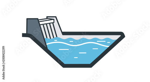 Dam Water Reservoir Structure.