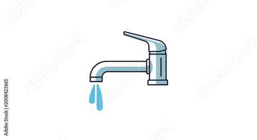 Canvastavla Leaking faucet with dripping water.