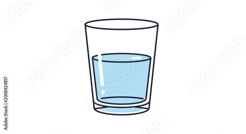 Konstfotografi Glass with clear liquid inside.