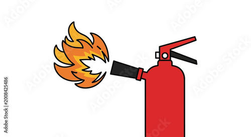 Foto Fire extinguisher putting out flames.