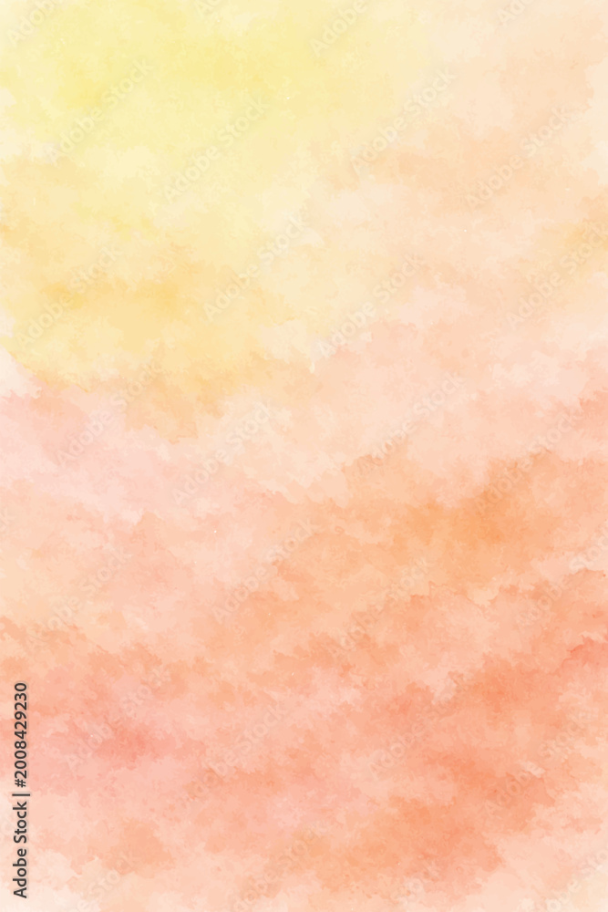 Fototapeta premium soft pastel yellow orange watercolor wash background