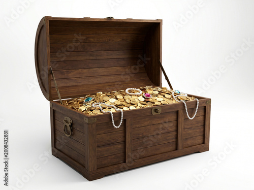 treasure chest with coins
