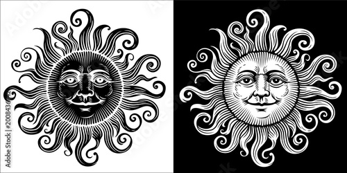 Illustration of a sun with ...