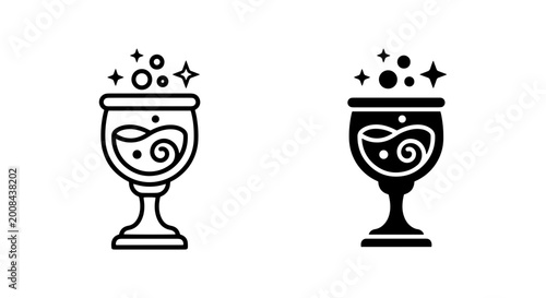 Photos Mystical Potion Goblet Icons, Magical Elixir Chalice Vector Art, Enchanted Brew