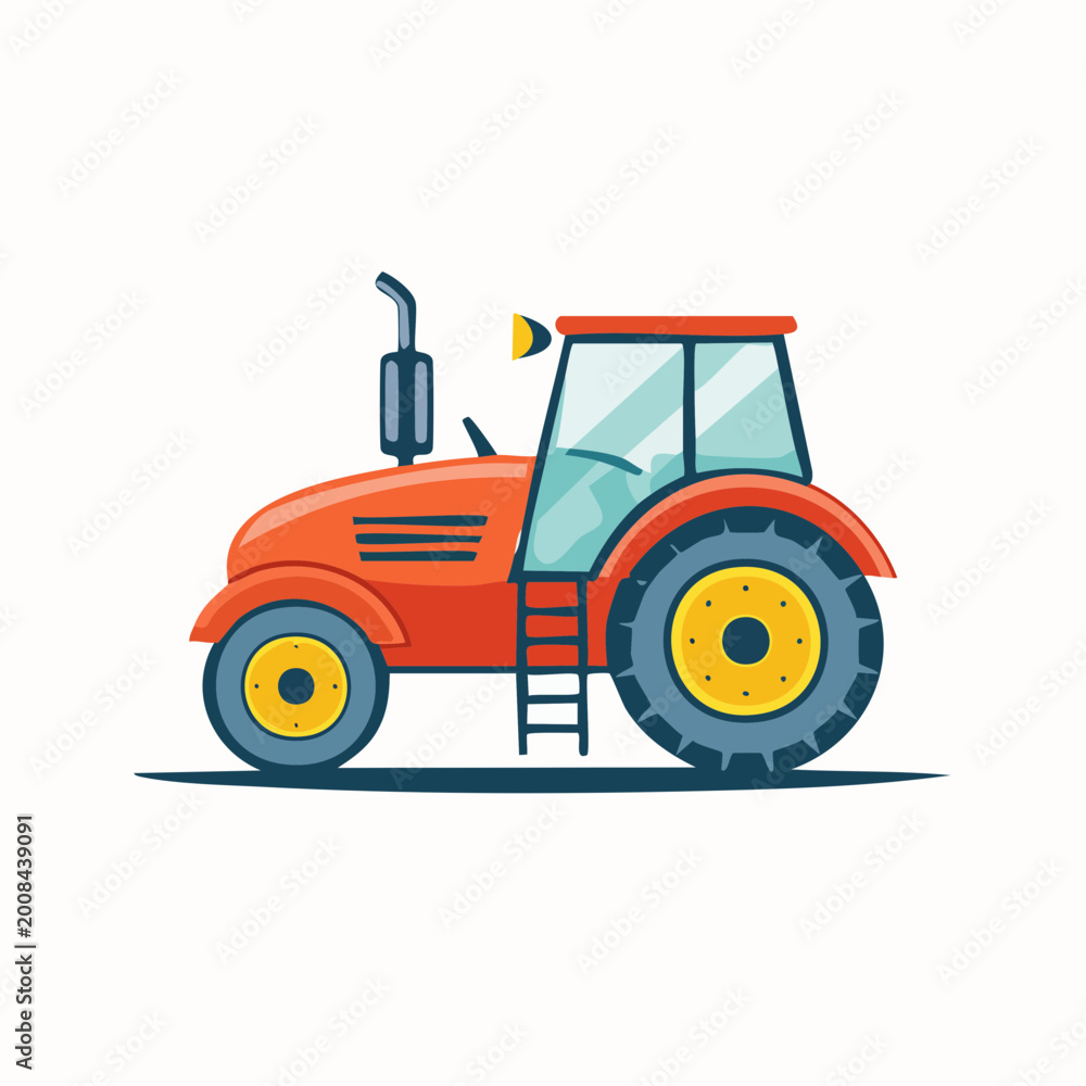 Obraz premium Illustration of a Red Tractor