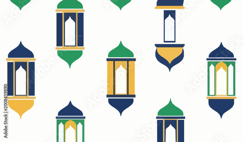 Minimal Ramadan Lantern Islamic Pattern Vector Design
