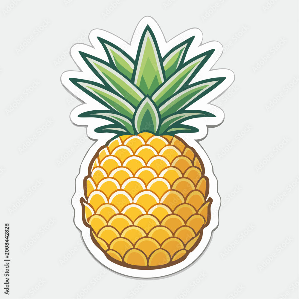 Obraz premium Stylized Pineapple Illustration