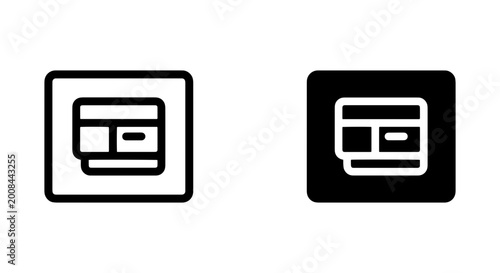 Tableau sur toile Credit Card Icons, Payment Symbols, Financial Icons, Vector Set