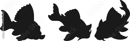 Foto Sailfin catfish silhouettes set