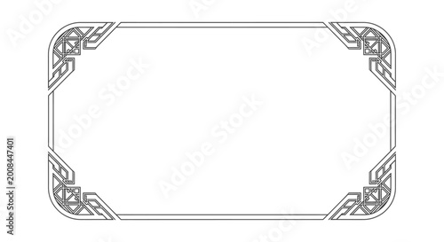 Fotografía Ornate rectangular frame border design.