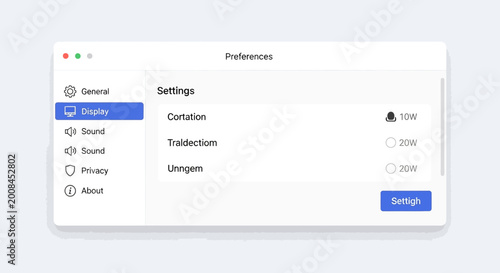 Tableau sur toile Computer Screen Displaying Application Preferences Settings.