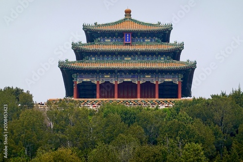 Wanchun Pavilion, the central and highest building in Jingshan Park, Beijing