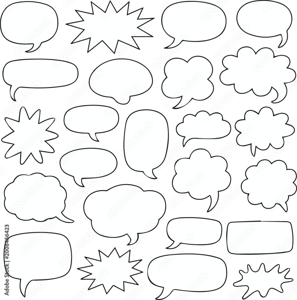 Fototapeta premium Comic speech and thought bubble templates for text