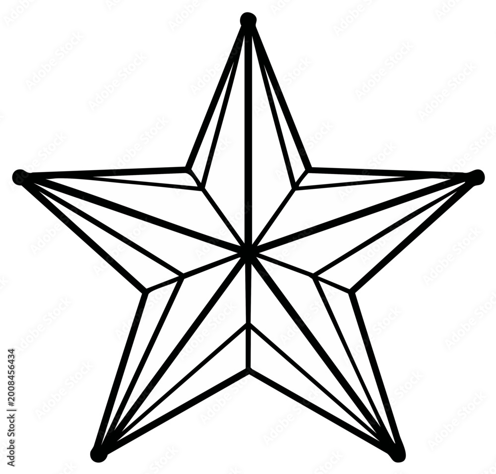 Obraz premium Geometric Star Outline Artistic Design Symbol of Celebration and Achievement