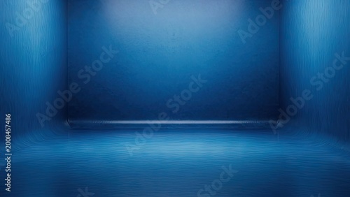 empty modern stage with blue gradient lighting for presentations and events
