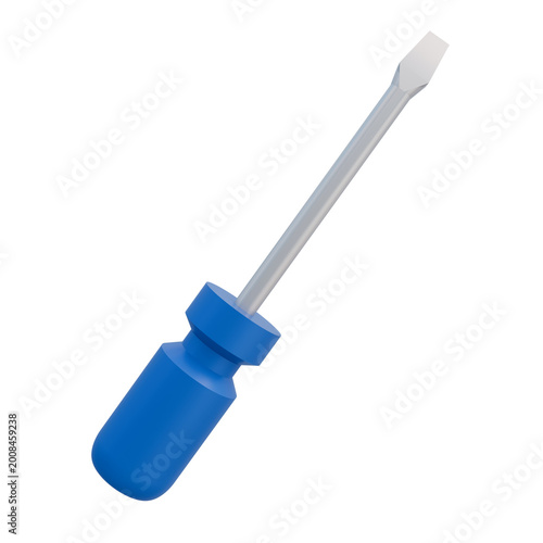 blue screwdriver isolated on white