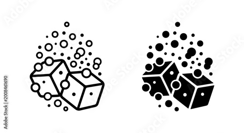 Tableau sur toile Dice Icons, Gambling Symbols, Chance Elements, Luck Graphics, Casino Game Icons