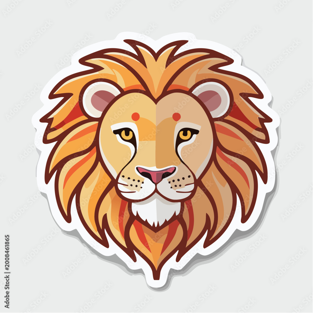Obraz premium Stylized Lion Head Sticker