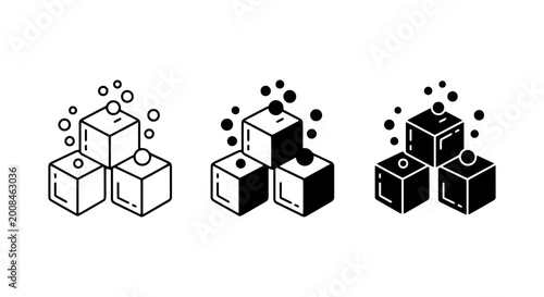 Quadro su tela Sugar Cubes Icons Set: Sweetener, Cube, Granulated, Ingredient, Food, Sweet, Whi