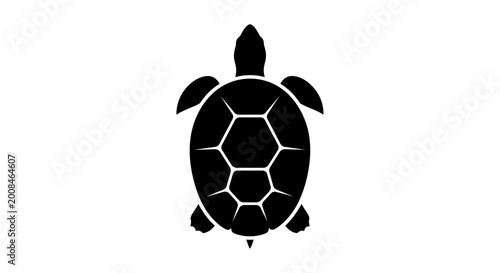 Black Turtle Shell Silhouette Icon.