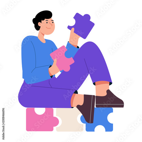 Εκτύπωση καμβά Flat style illustration depicting problem solving