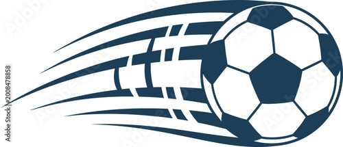 Fotografie Soccer Ball in Motion Fast Speed.