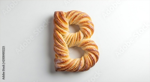 Delicious twisted bread on a light background, perfect for food blogs or recipes, isolated on white background