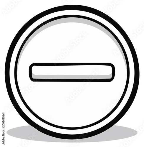 Free Download Circular Minus Symbol with Bold Outline and Shadow Graphic Icon - GFXLoad