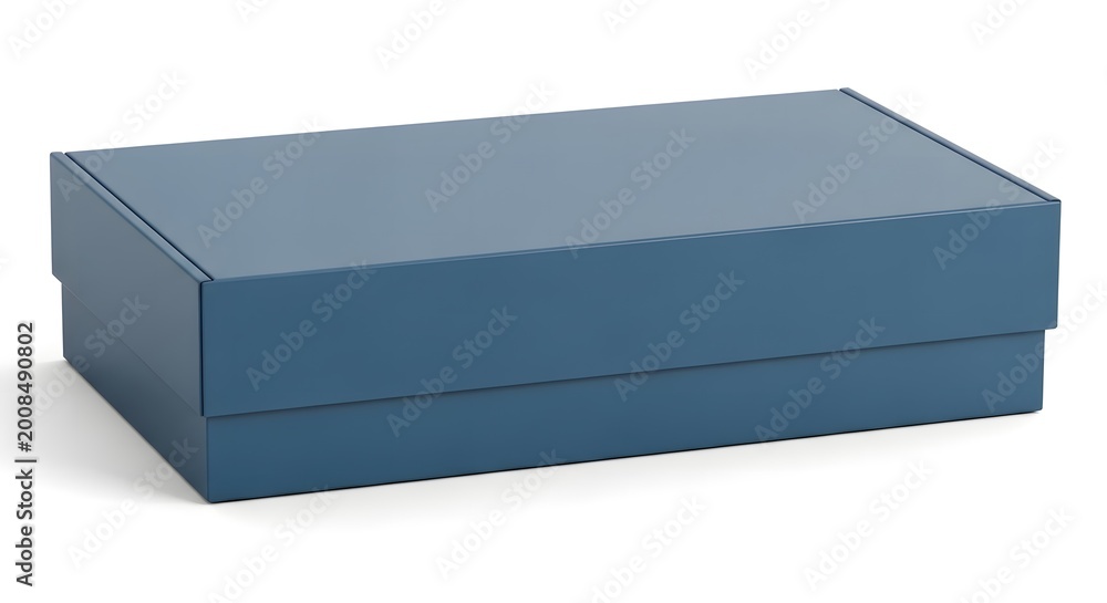 Naklejka premium Perspective Angle of Blue Matte Gift Box Mockup for Luxury Product Branding
