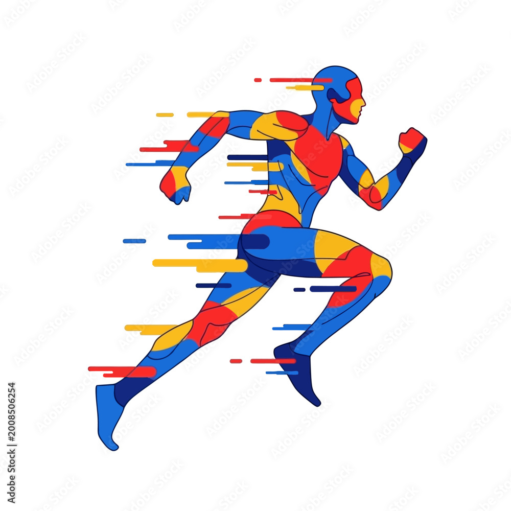 Fototapeta premium Dynamic Runner Abstract Art - Speed, Energy, Movement, Fitness, Athlete