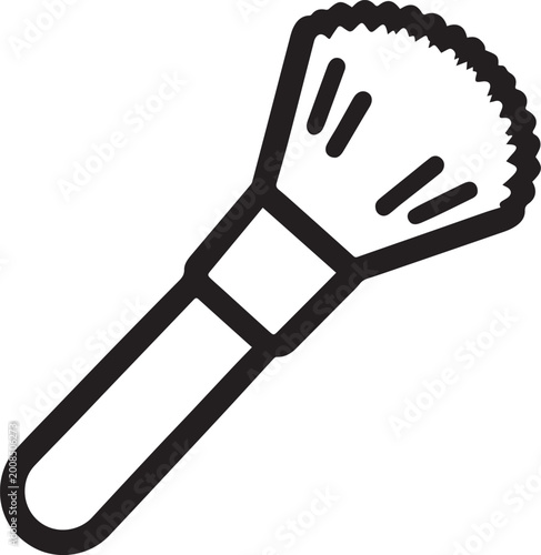 Tableau sur toile Close-up of a detailed illustration makeup brush, ready to apply the magic