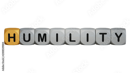 Tableau sur toile The word humility is written on wooden cubes