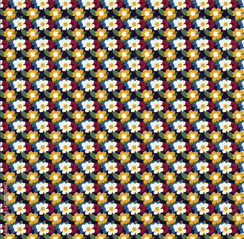 seamless pattern with colorful flowers