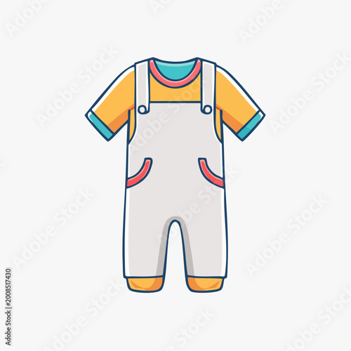 Baby Overalls and T-shirt Icon