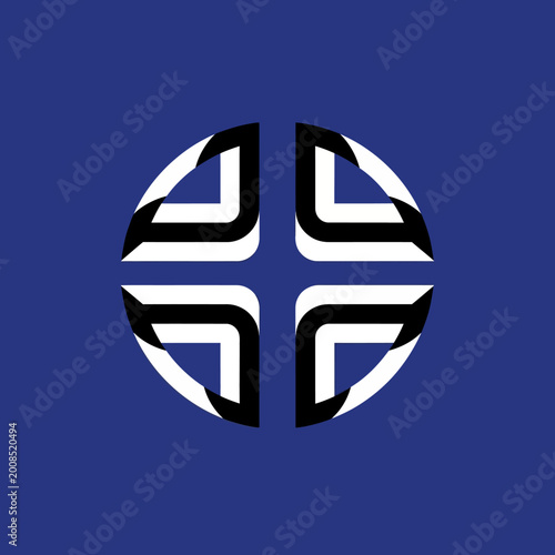 Abstract Geometric Cross Symbol Design.