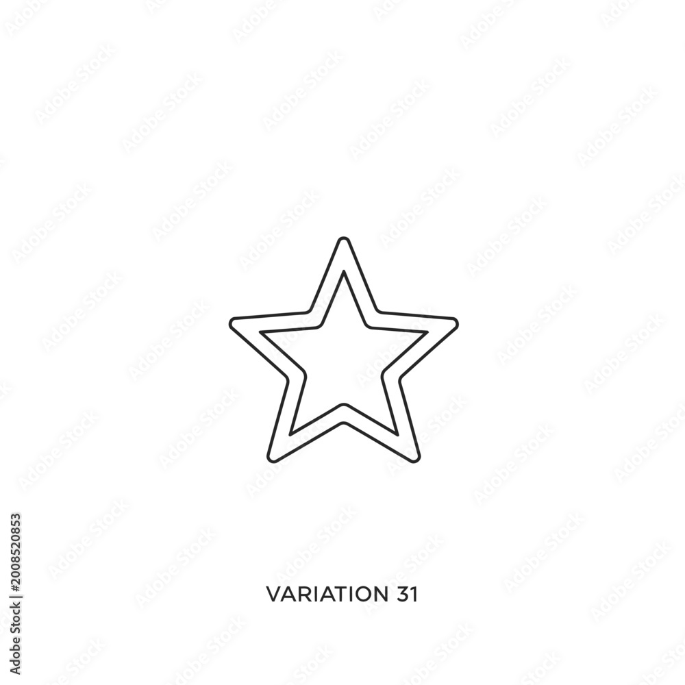 Obraz premium Outline Star Graphic Element Variation Thirty One.