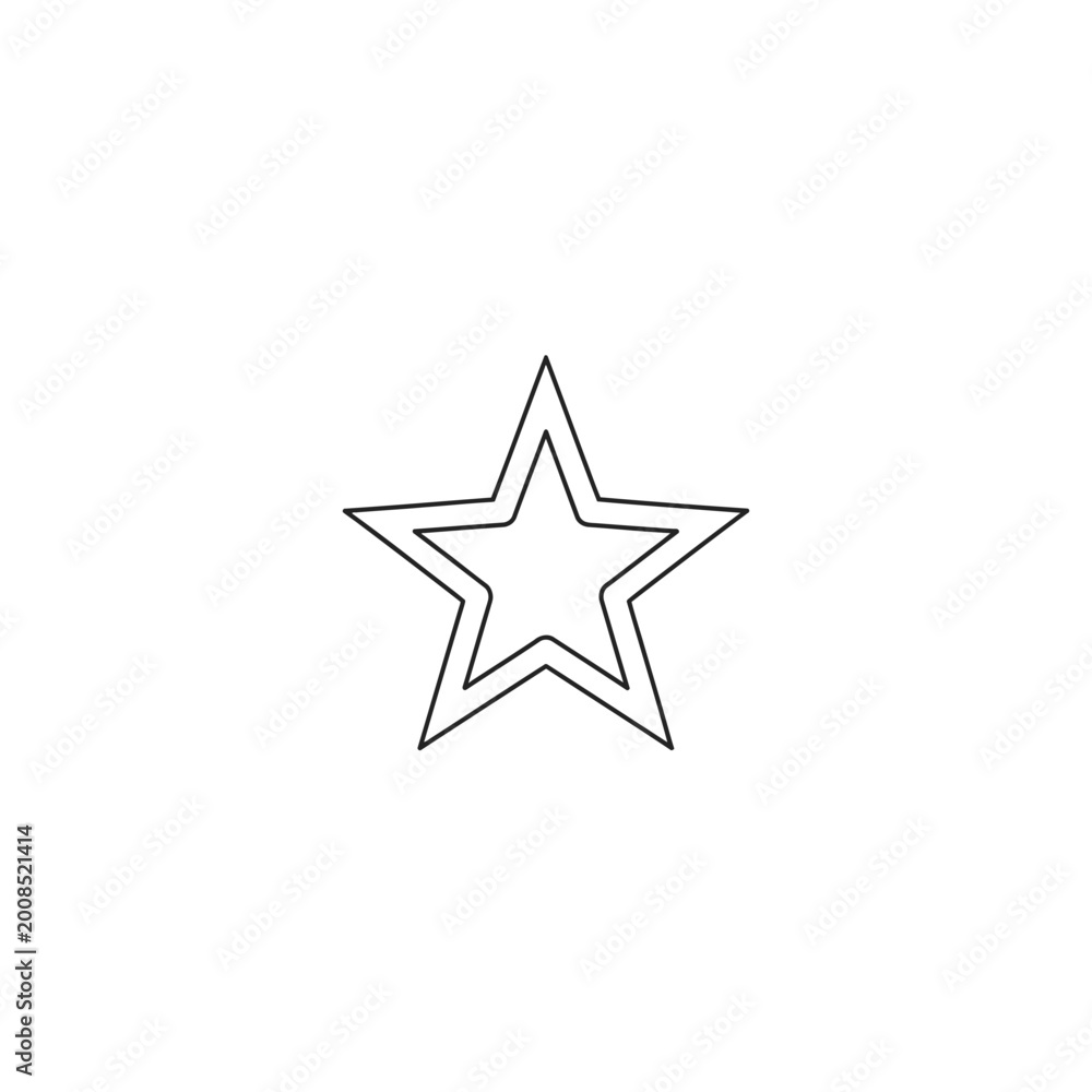 Fototapeta premium Simple Outline Double Star Graphic Element.