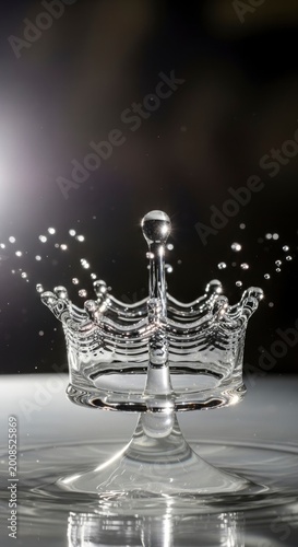 Water Crown Splash Droplets Falling.