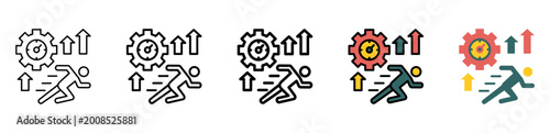 Fotografie Speed Icon Collection With Different Styles And Colors
