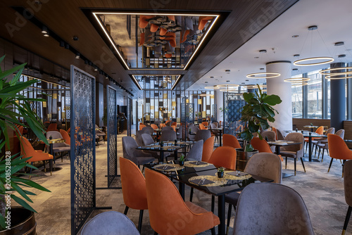 Modern luxury hotel restaurant interior