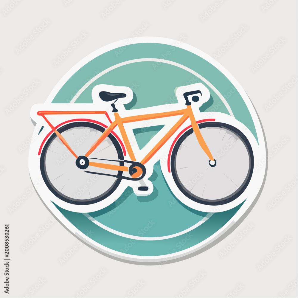 Fototapeta premium Orange Bicycle Icon