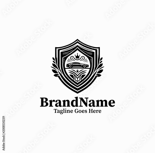 Free Download Car Logo Shield Luxury Automotive Emblem Vector - GFXLoad