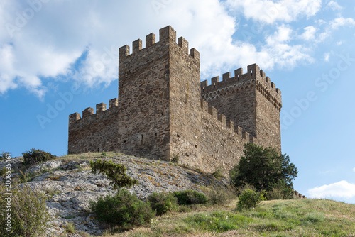 Foto View on the Consular Castle and the Corner Tower on the territory of the ancient Genoese fortress