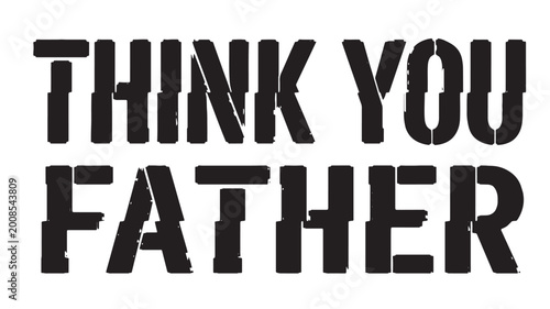 Принти на полотні Tank you flatter typography word art on white background, bold stencil letters f