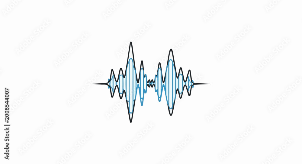 Obraz premium Abstract wave pattern with two distinct layers of blue and black lines