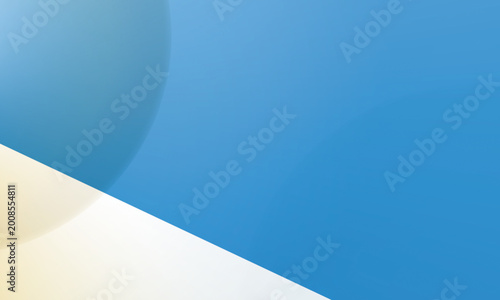 Abstract blue background with white and yellow shapes for web design and social media