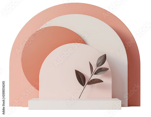 Minimalist Arch Display with Leaf Accent