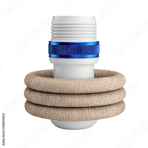 White and Blue Medical Device with Braided Cord