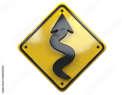 Winding Road Warning Sign